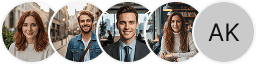 Plusieurs avatars de profils d'investisseurs sur le bloc d'examen du trading Frappe Titraison